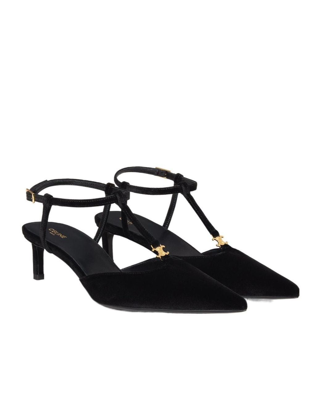 Céline Multicolor Kitten T-Bar Strap Pump