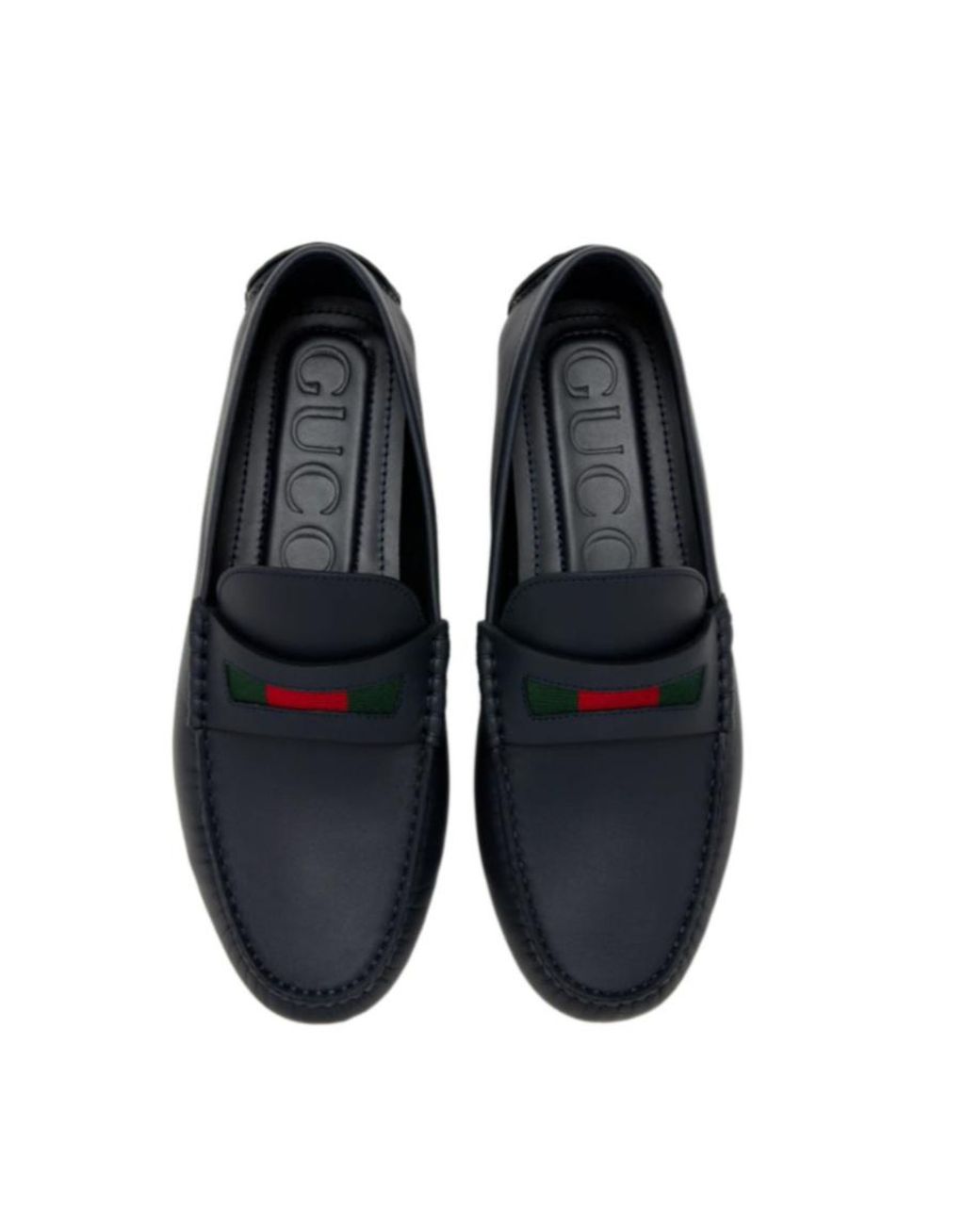 Gucci Blue Web Detailed Slip-On Drivers for men