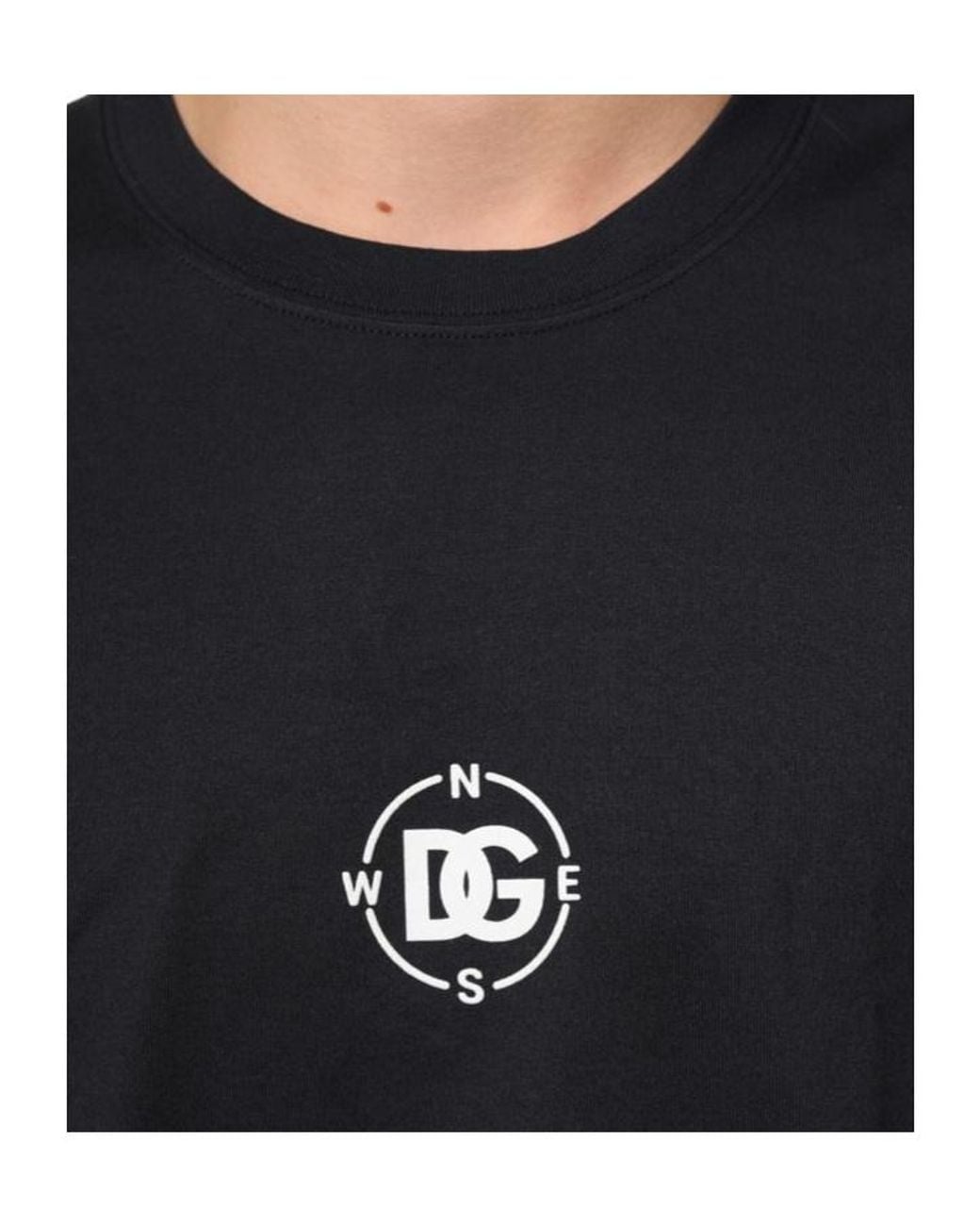 Dolce & Gabbana Black Marina Printed Short-Sleeved T-Shirt for men