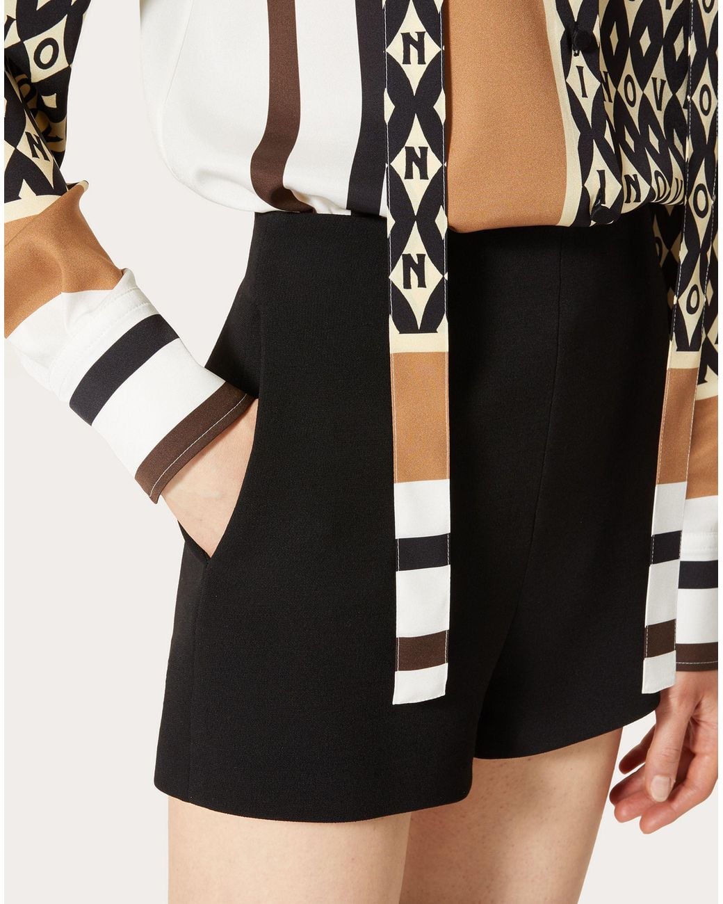 Valentino Black High-Waist Shorts