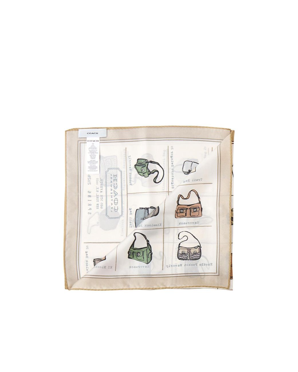 COACH White Printed Silk Scarf