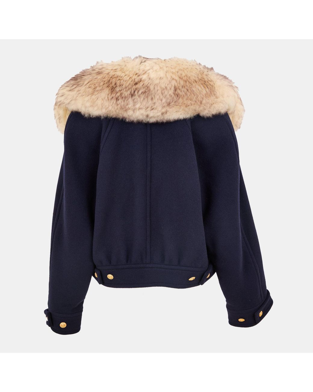 Chloé Blue Cropped Wool Coat