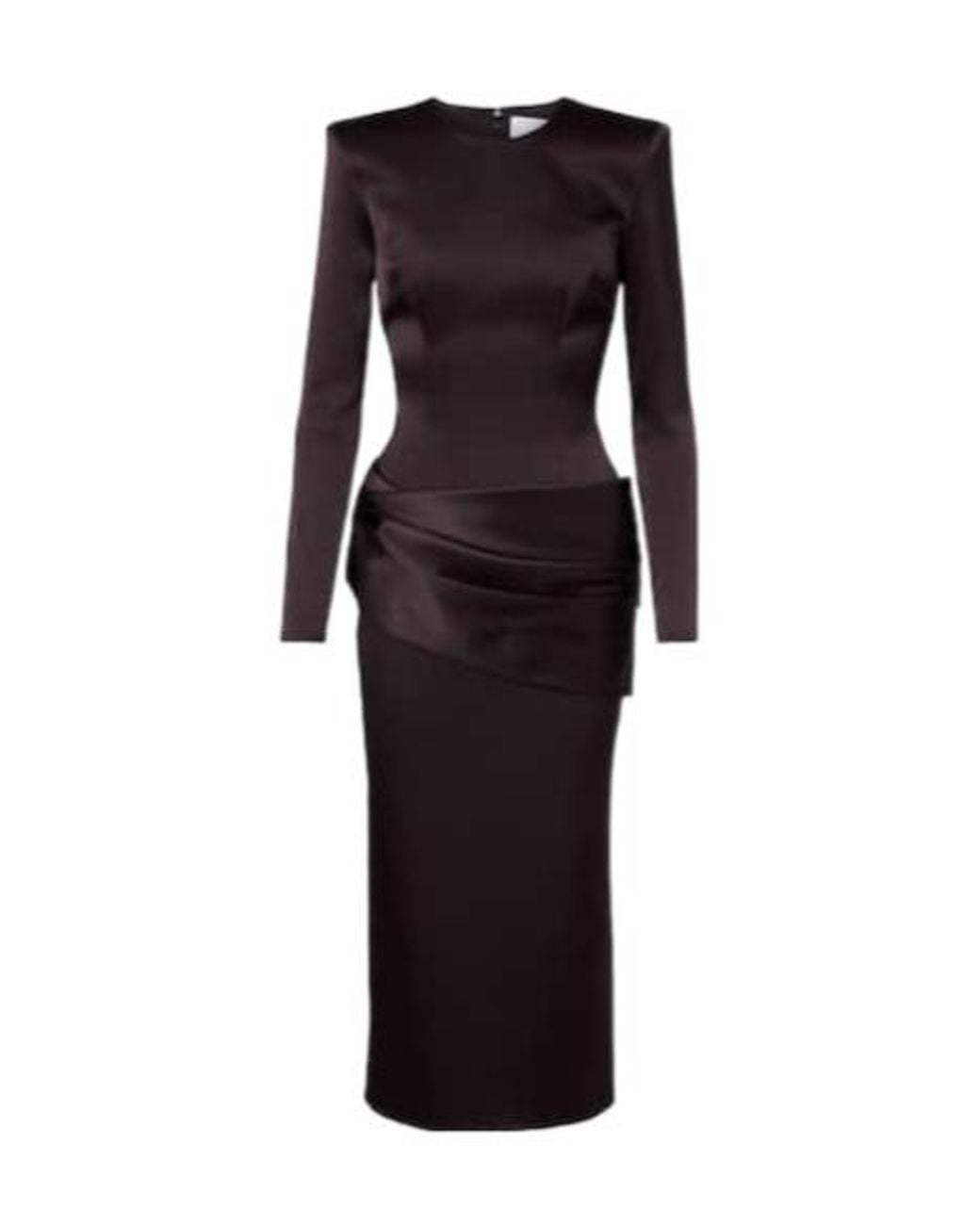Alex Perry Black Draped Satin Dress