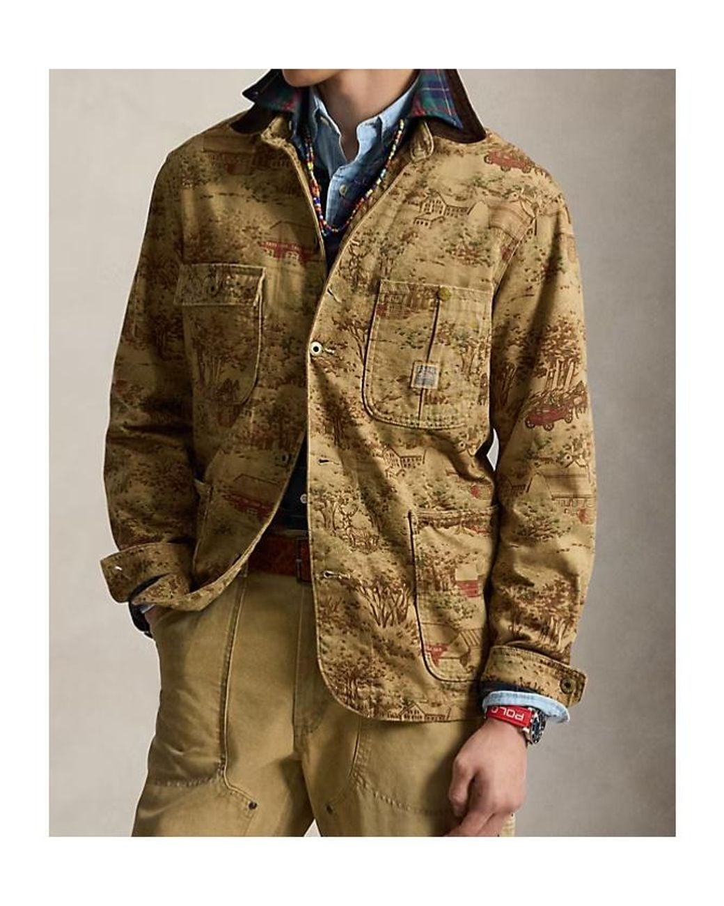 Polo Ralph Lauren Brown Barn-Toile Utility Jacket for men