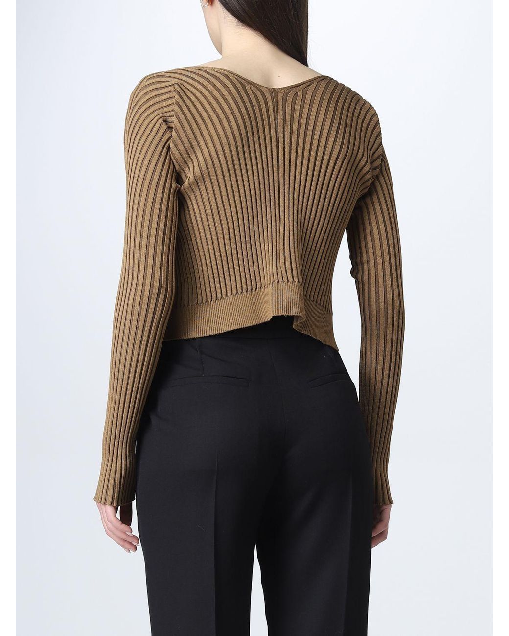 Jacquemus Brown Logo Long-Sleeve Cardigan