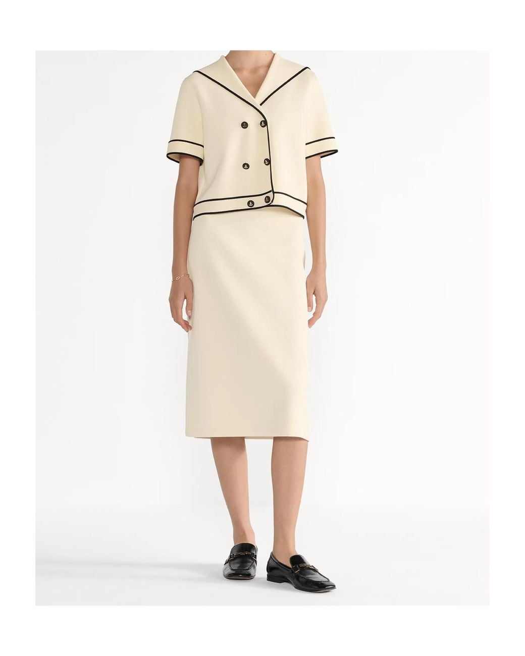 Dior Natural Short-Sleeved Jacket With Sailor Collar