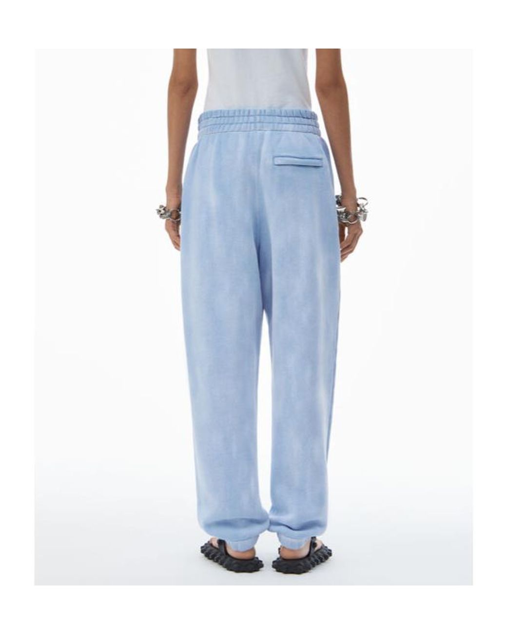 T By Alexander Wang Blue Alexander Wang Essential Terry Ribbed Hem Joggers