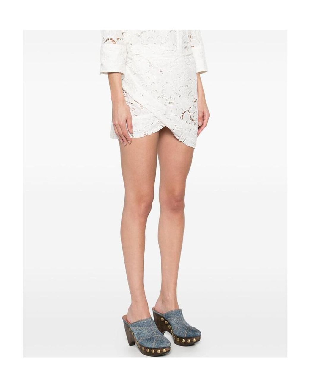 Farm Rio White Self-Lacing Wrap Skirt