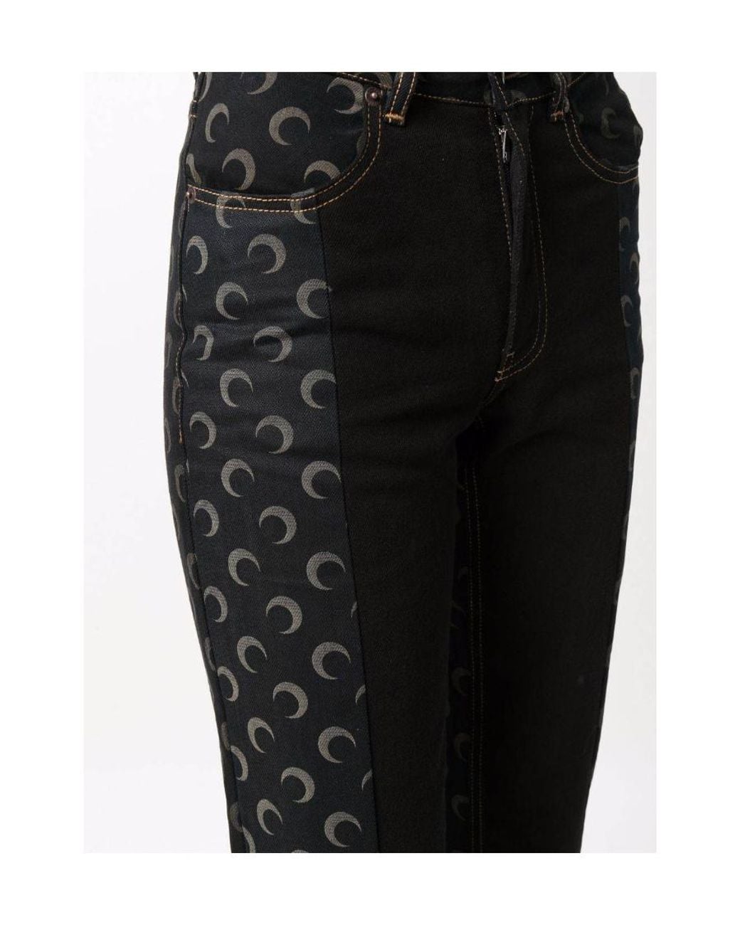 MARINE SERRE Black Logo Jeans