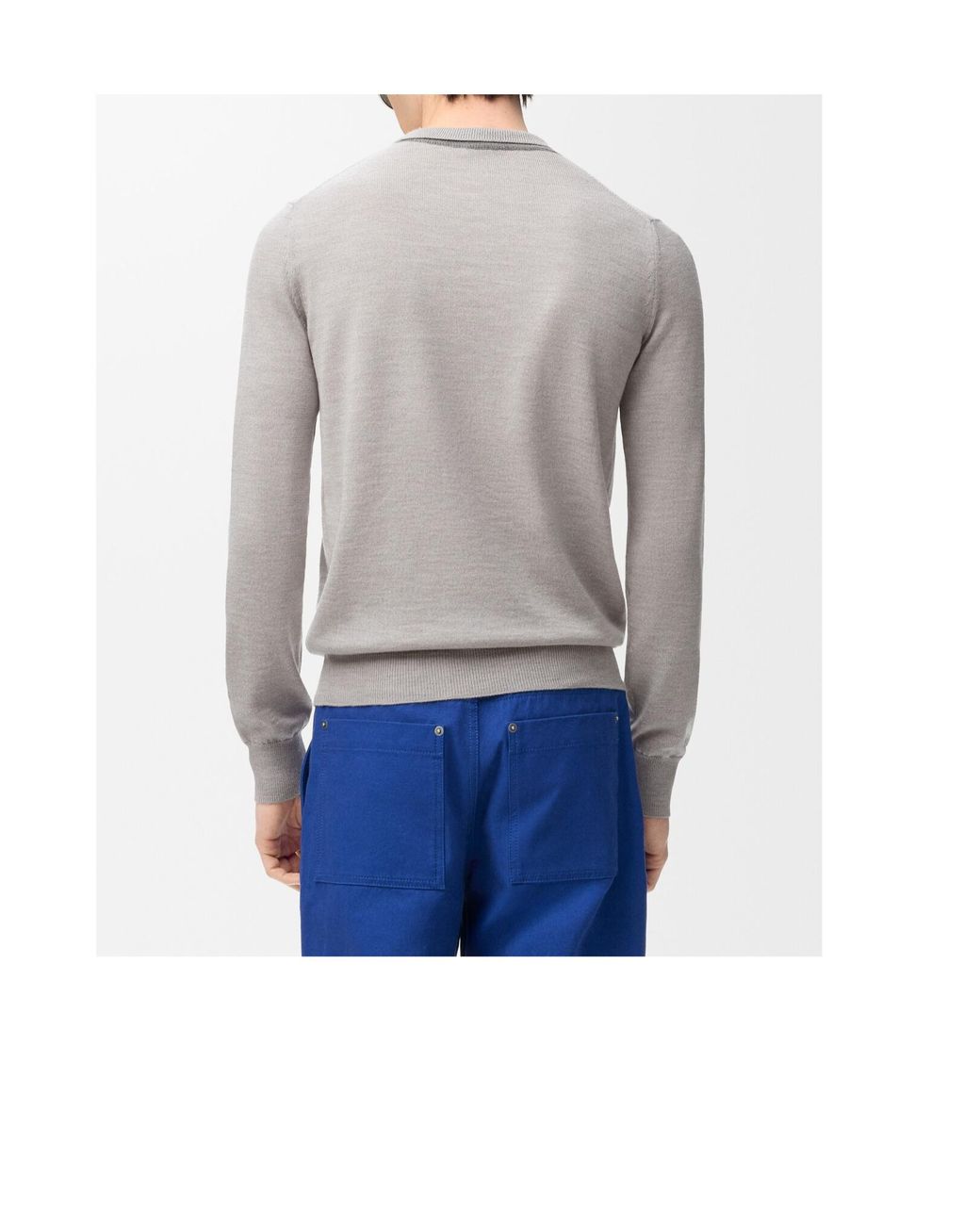 Loewe Gray Long-Sleeved Knitted Sweater for men