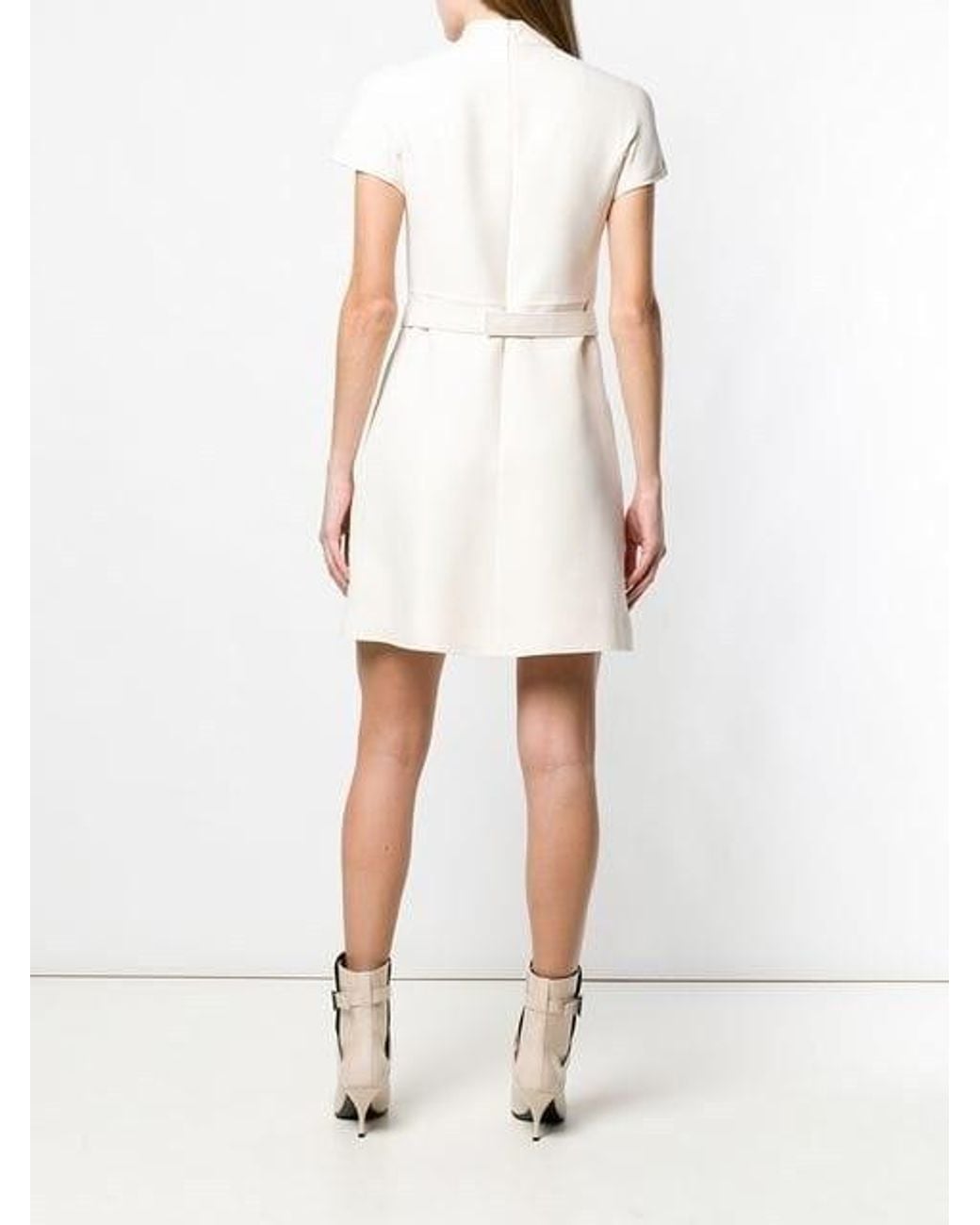 Valentino Natural Logo Decorated Short-Sleeved Dress