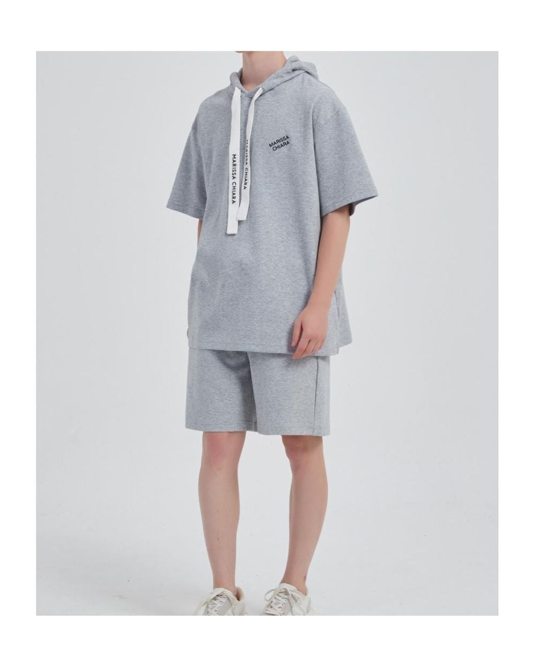 Marissa Chiara Gray Webbing Drawstring Shorts for men