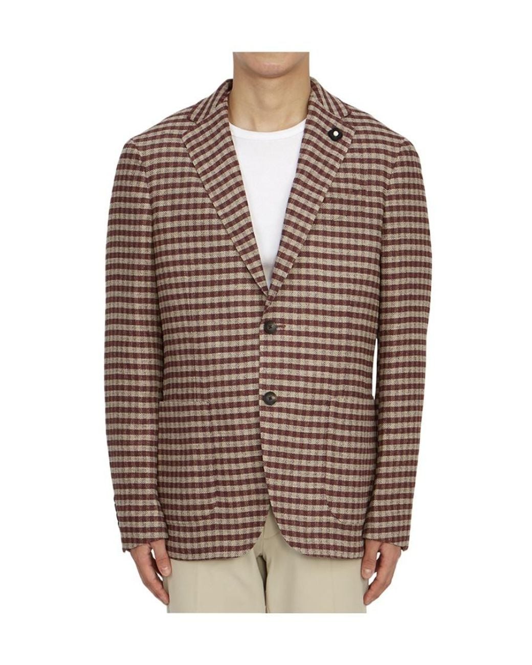 Lardini Brown Long Sleeved Suit Jacket for men