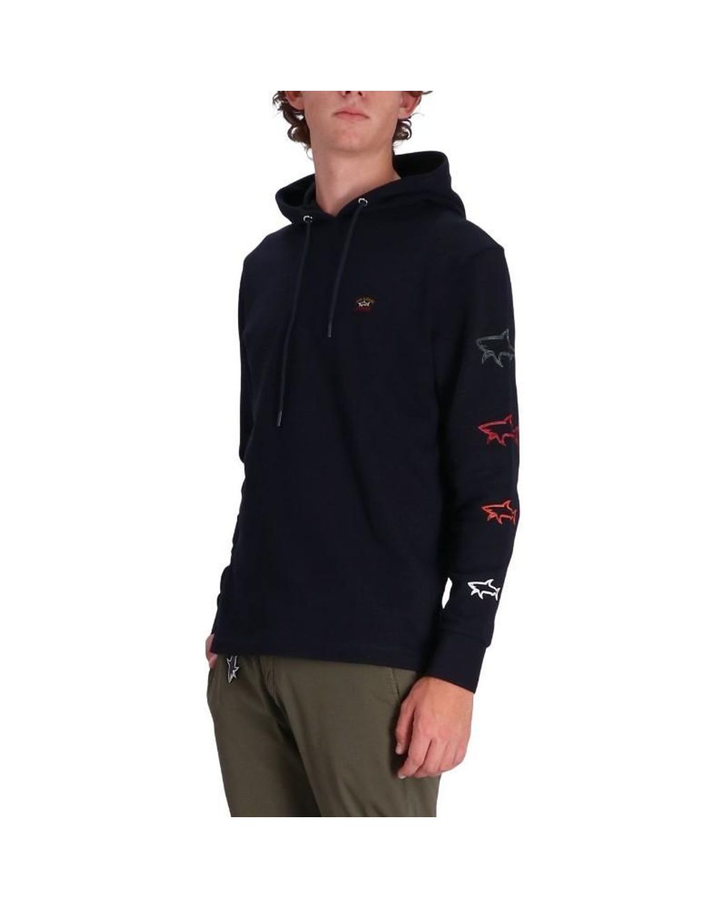 Paul & Shark Blue Hooded Long-Sleeved Sweater for men