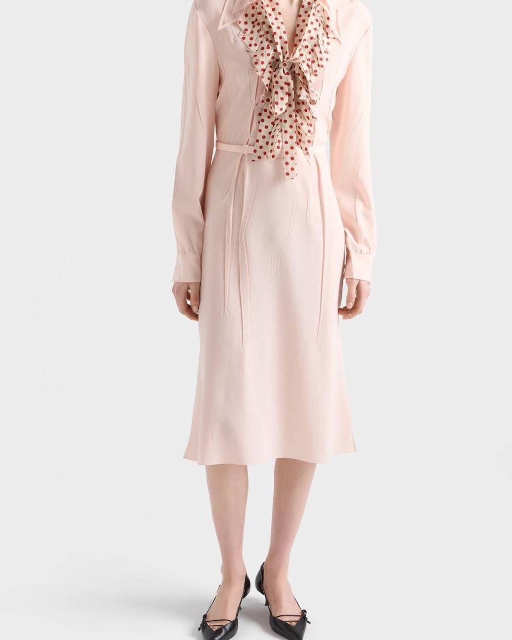 Prada Pink Embroidered Marocain Dress
