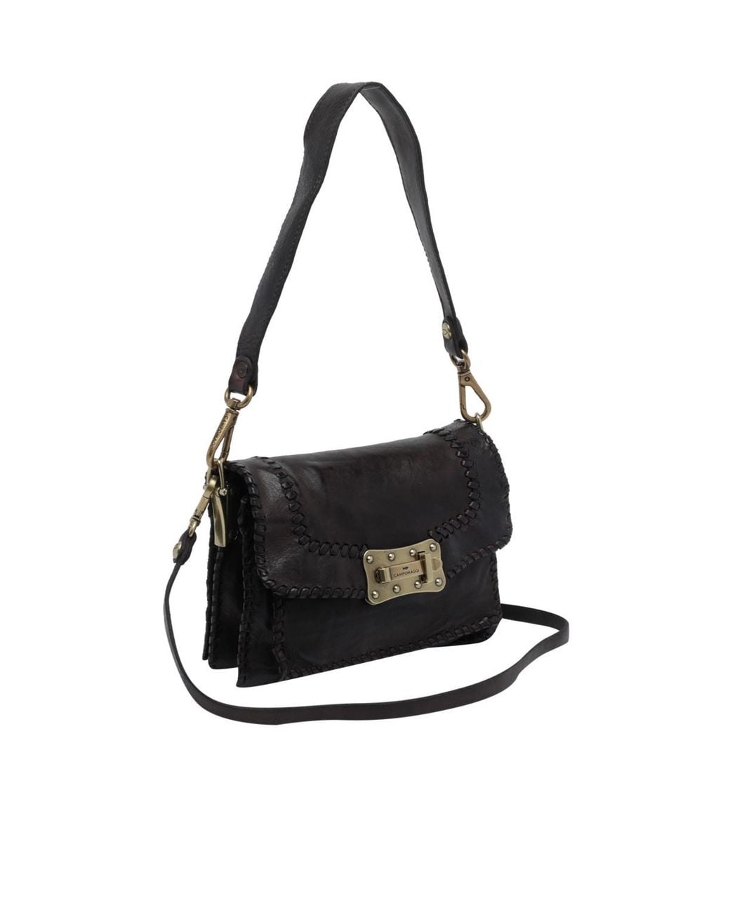 Campomaggi Black Agnese Studded Shoulder Bag