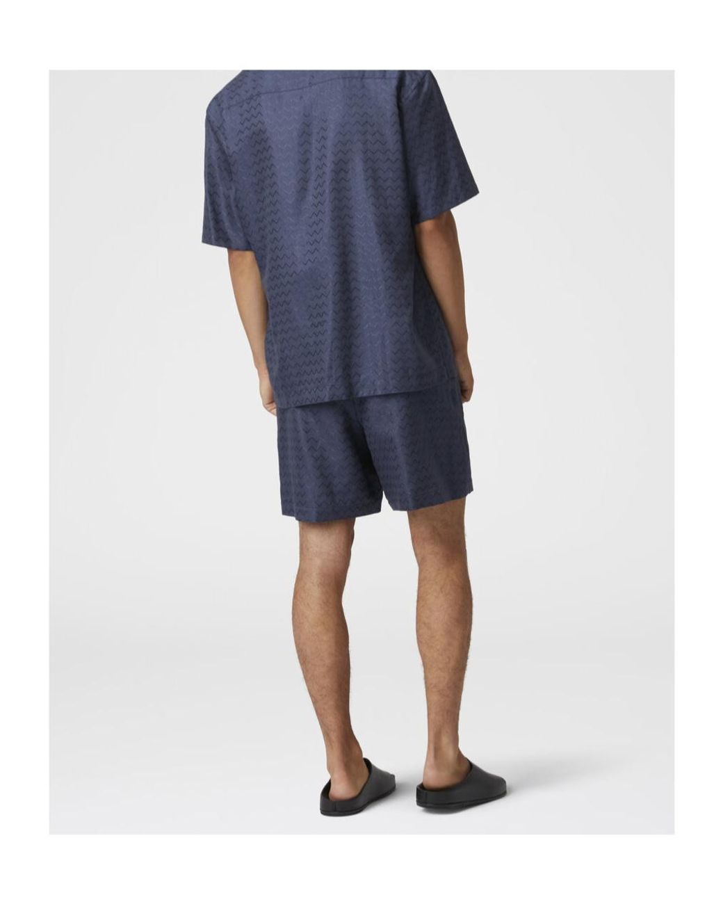 Missoni Blue Chevron-Pattern Tailored Shorts for men