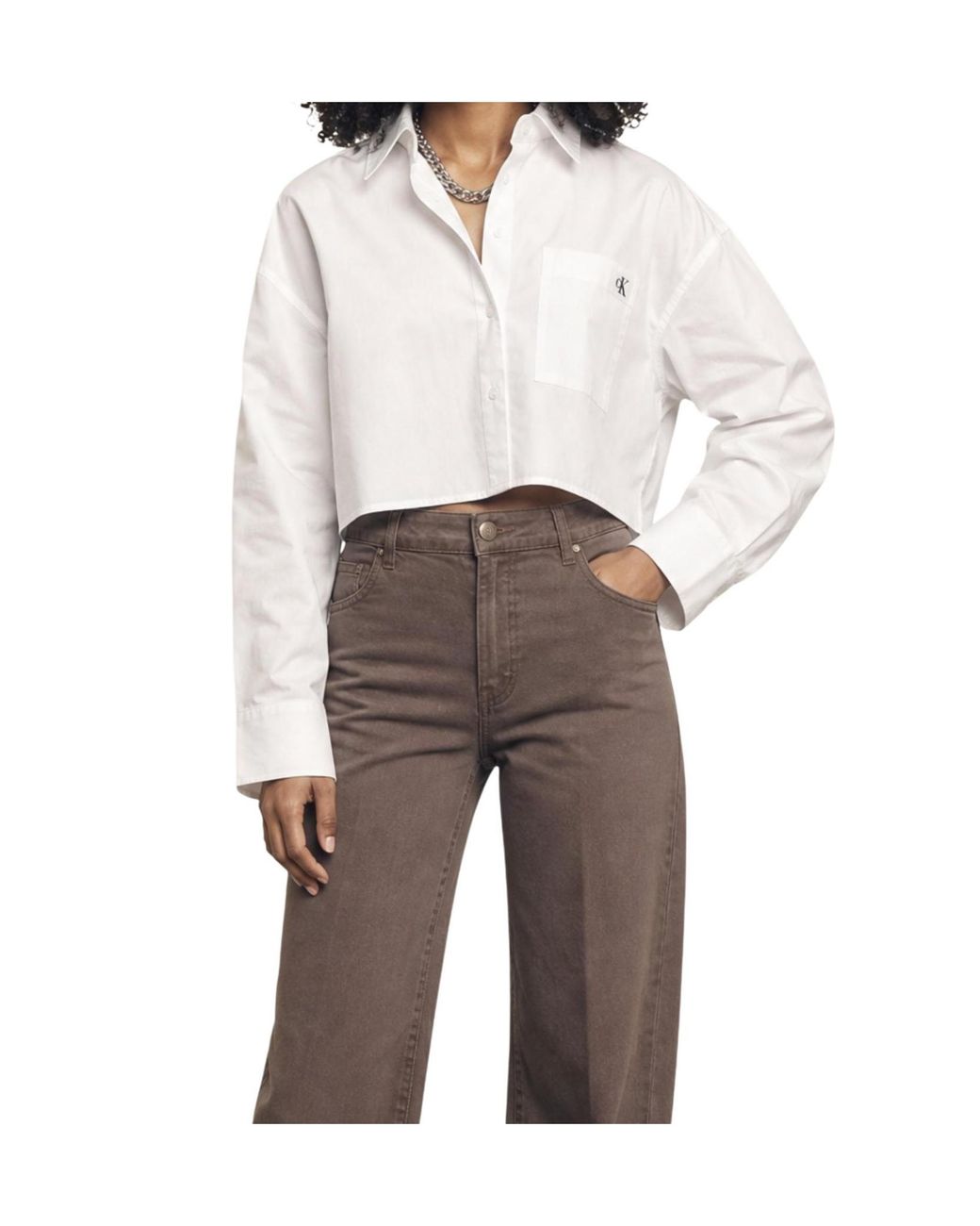 Calvin Klein White Long-Sleeved Shirt