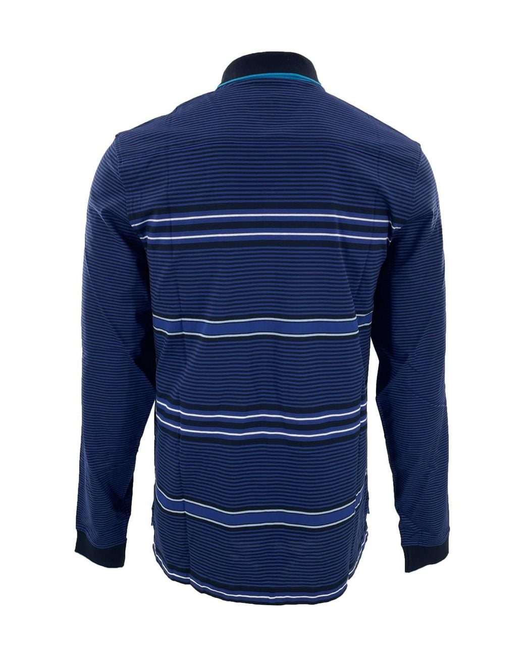 Dunhill Blue Striped Long-Sleeved Polo Shirt for men