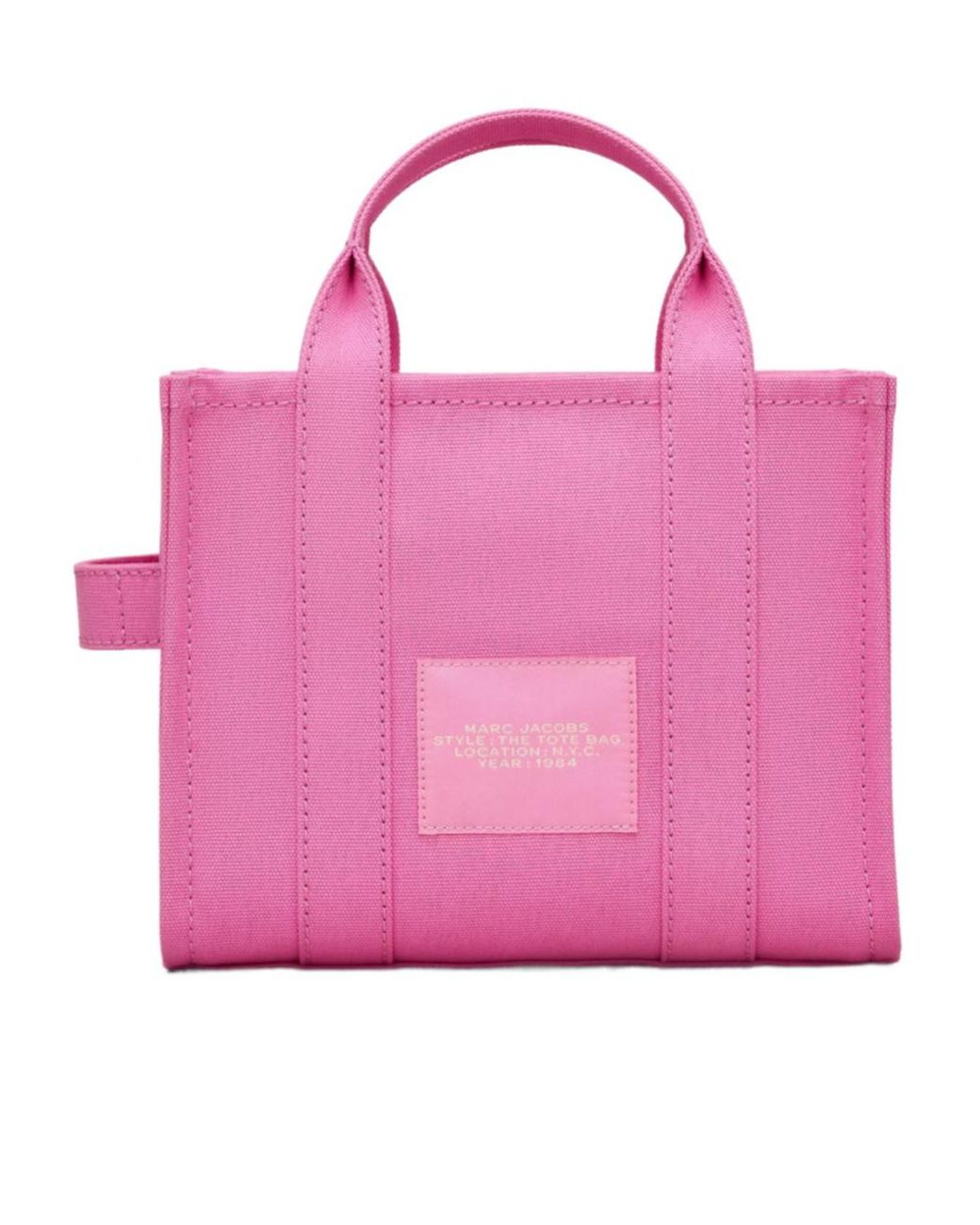 Marc Jacobs Pink Logo Printed Zip-Up Small Tote Bag