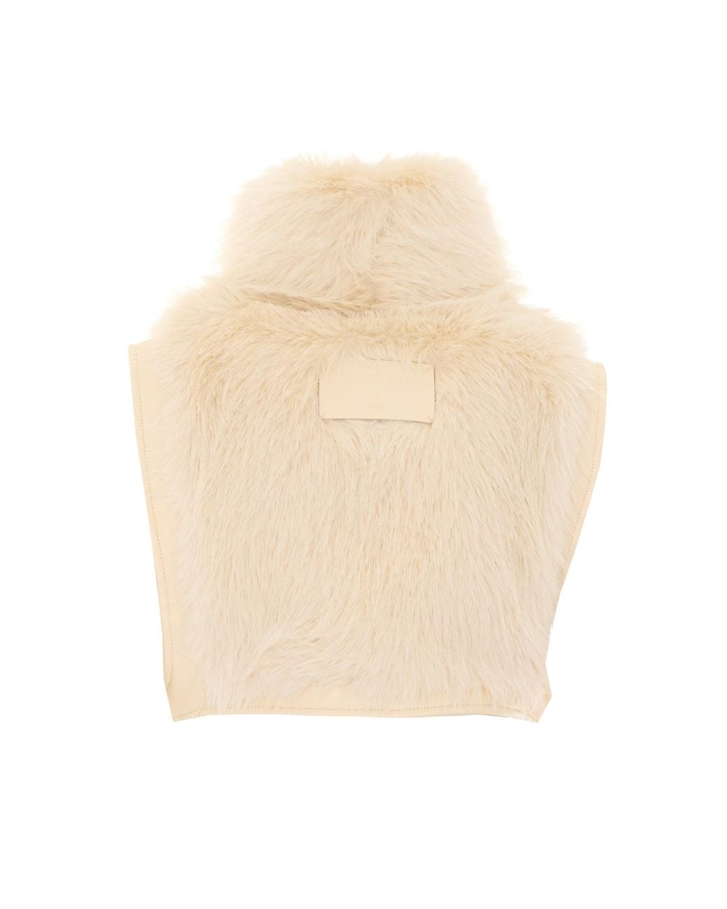 Patrizia Pepe Natural Faux Fur High Neck Jacket