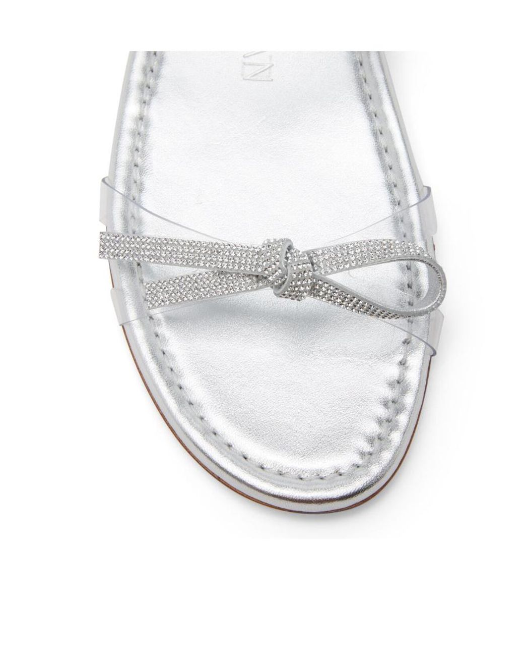 Stuart Weitzman White Bow-Tie Slippers