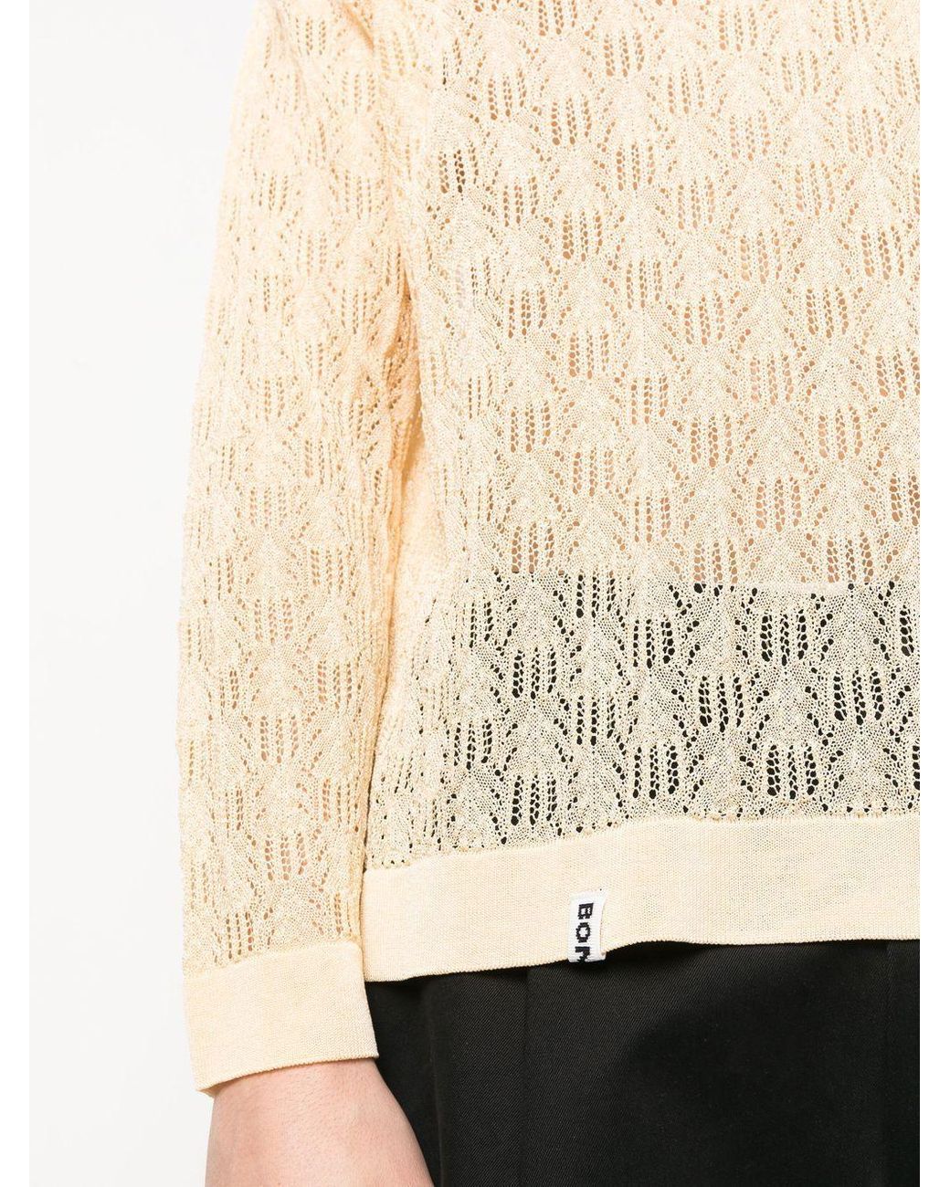 Bonsai White Open-Knit Polo Shirt for men