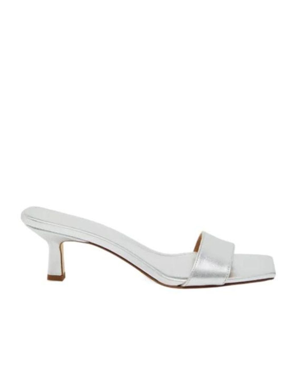 Aeyde White Metallic Nappa Sandals
