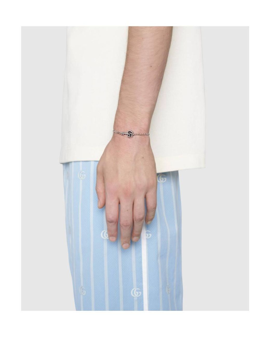 Gucci Metallic Gg Marmont Key Charm Bracelet for men