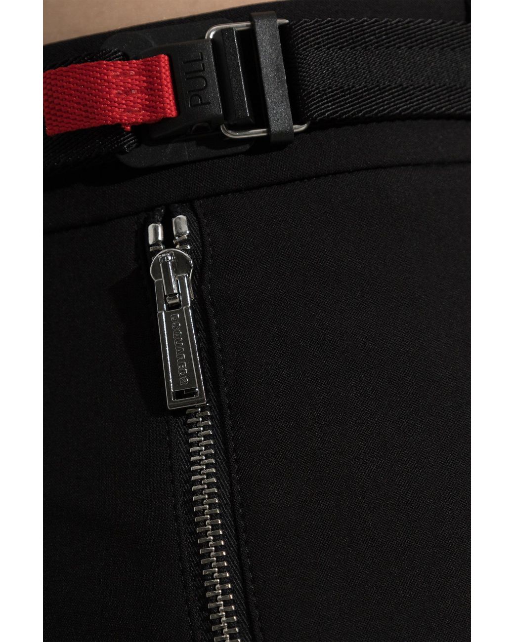 DSquared² Black Straight-Leg Zip Detail Pants for men