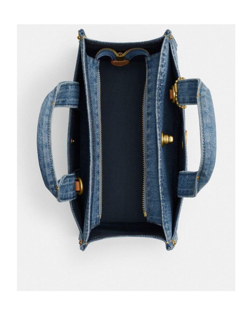 COACH Blue Cargo Logo Embroidered Tote Bag
