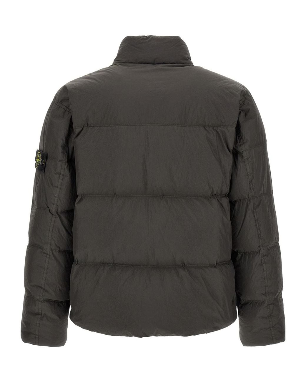 Stone Island Gray High Collar Down Jacket for men