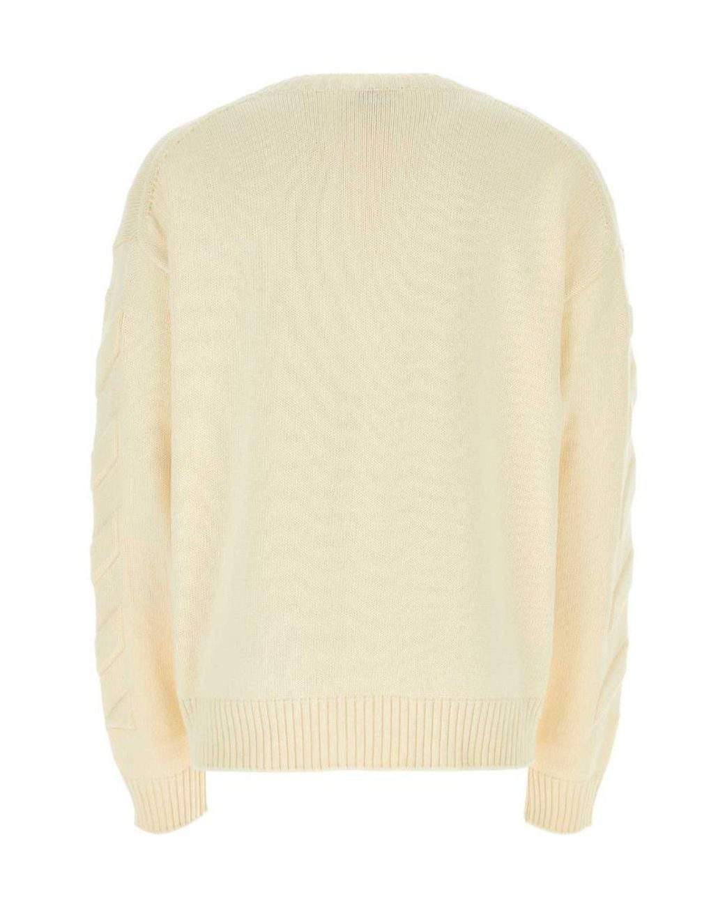 Off-White c/o Virgil Abloh Natural Crewneck Knitted Jumper for men