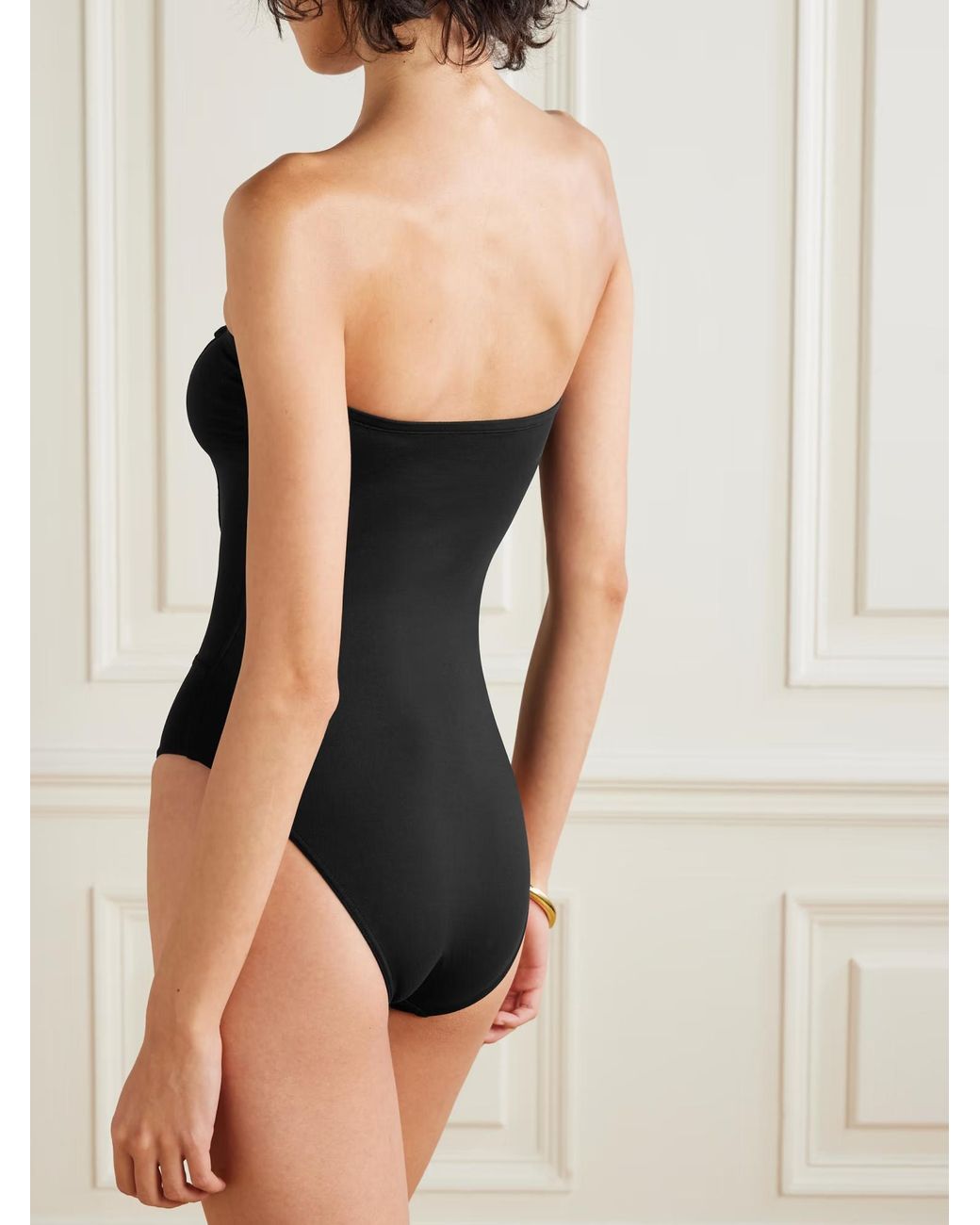 Eres Black Dresscode Bow-Detail Strapless Swimsuit