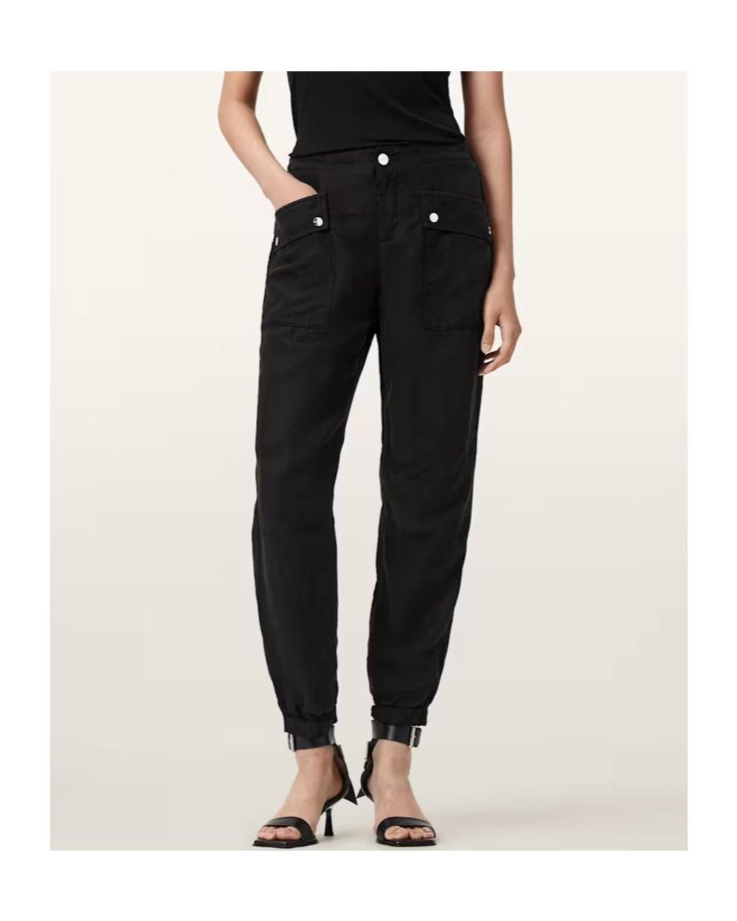 AllSaints Black Val Utility Pants