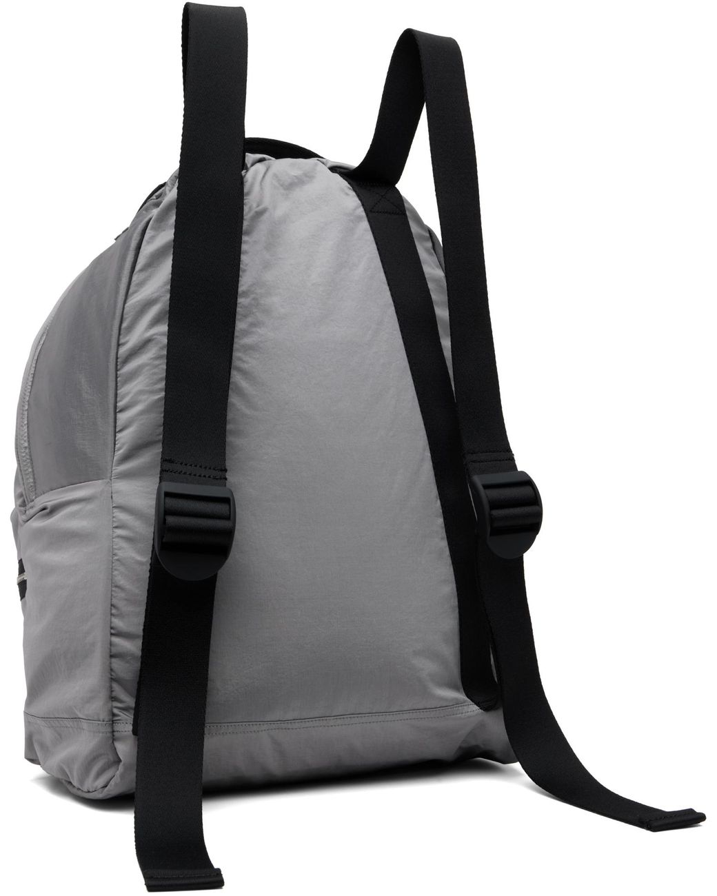 Stone Island Gray Logo Patch Zipped Backpack for men