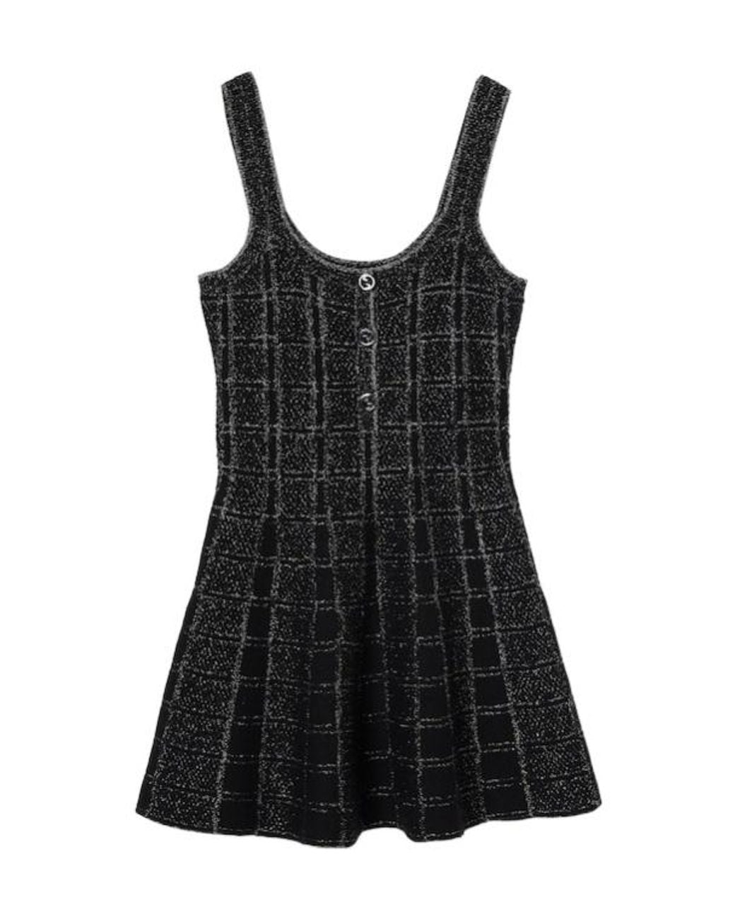 Gucci Black Lamé Check Jacquard Dress