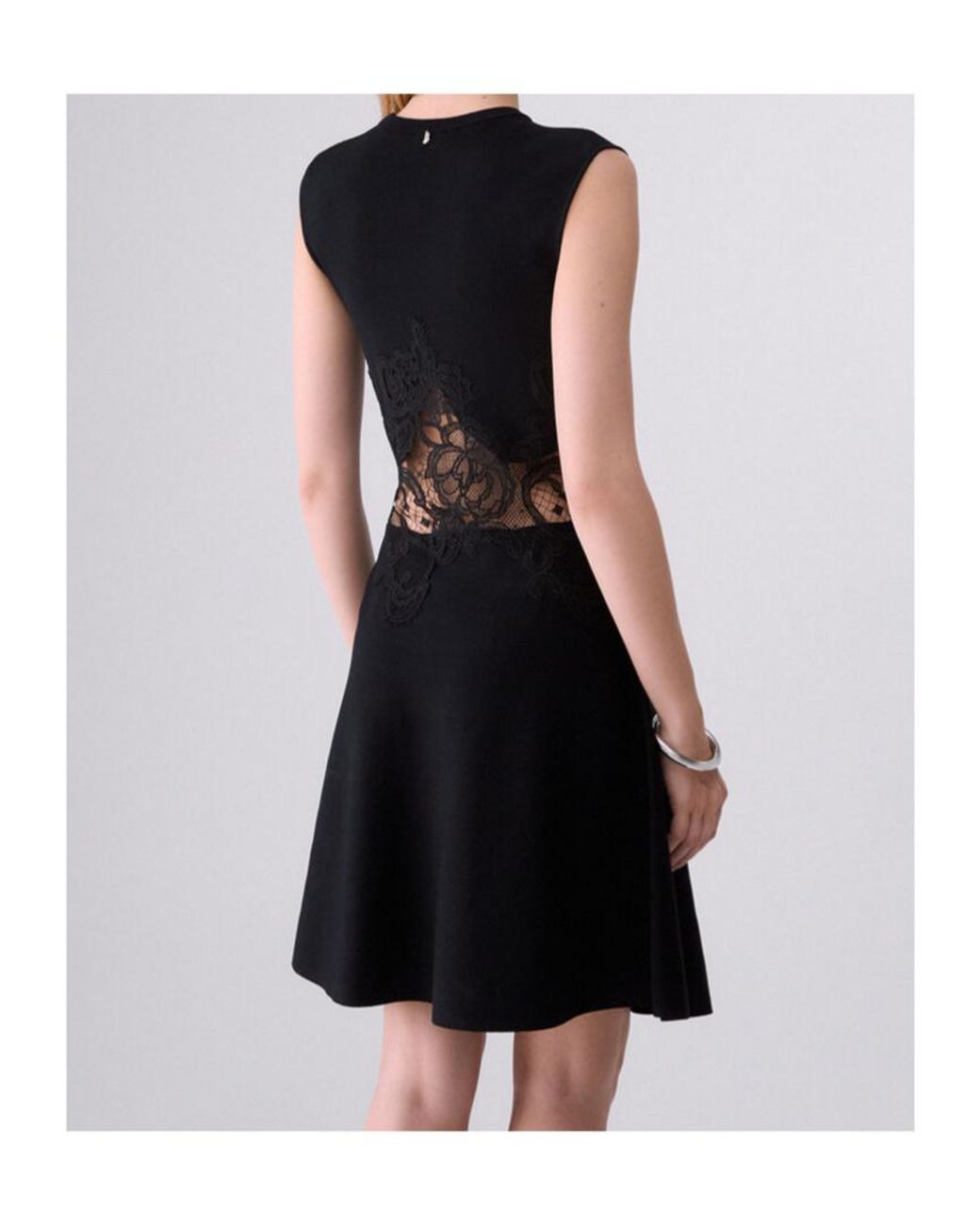 Liu Jo Black Lace-Insert Sleeveless Mini Dress
