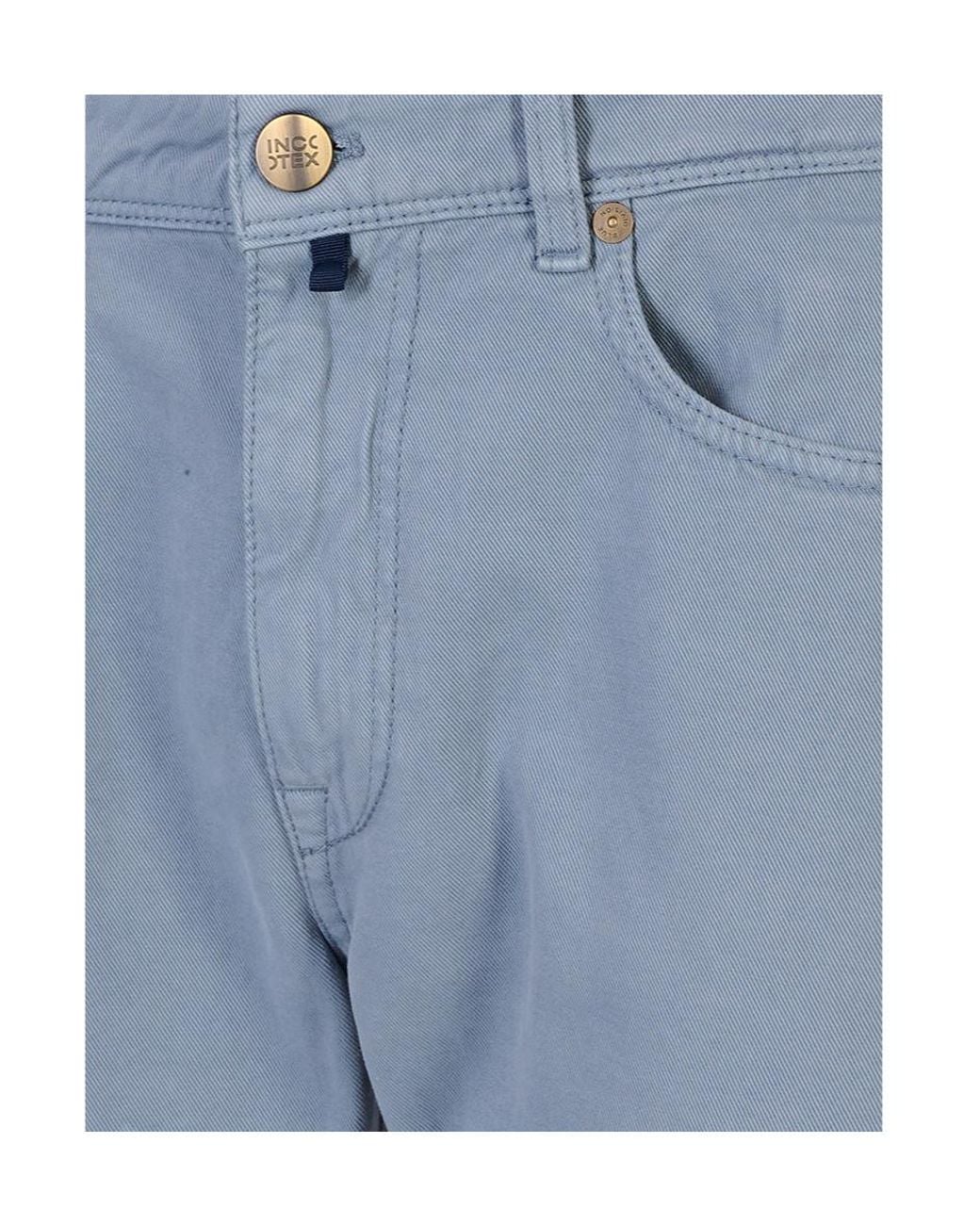 Incotex Blue Logo-Patch Straight-Leg Jeans for men