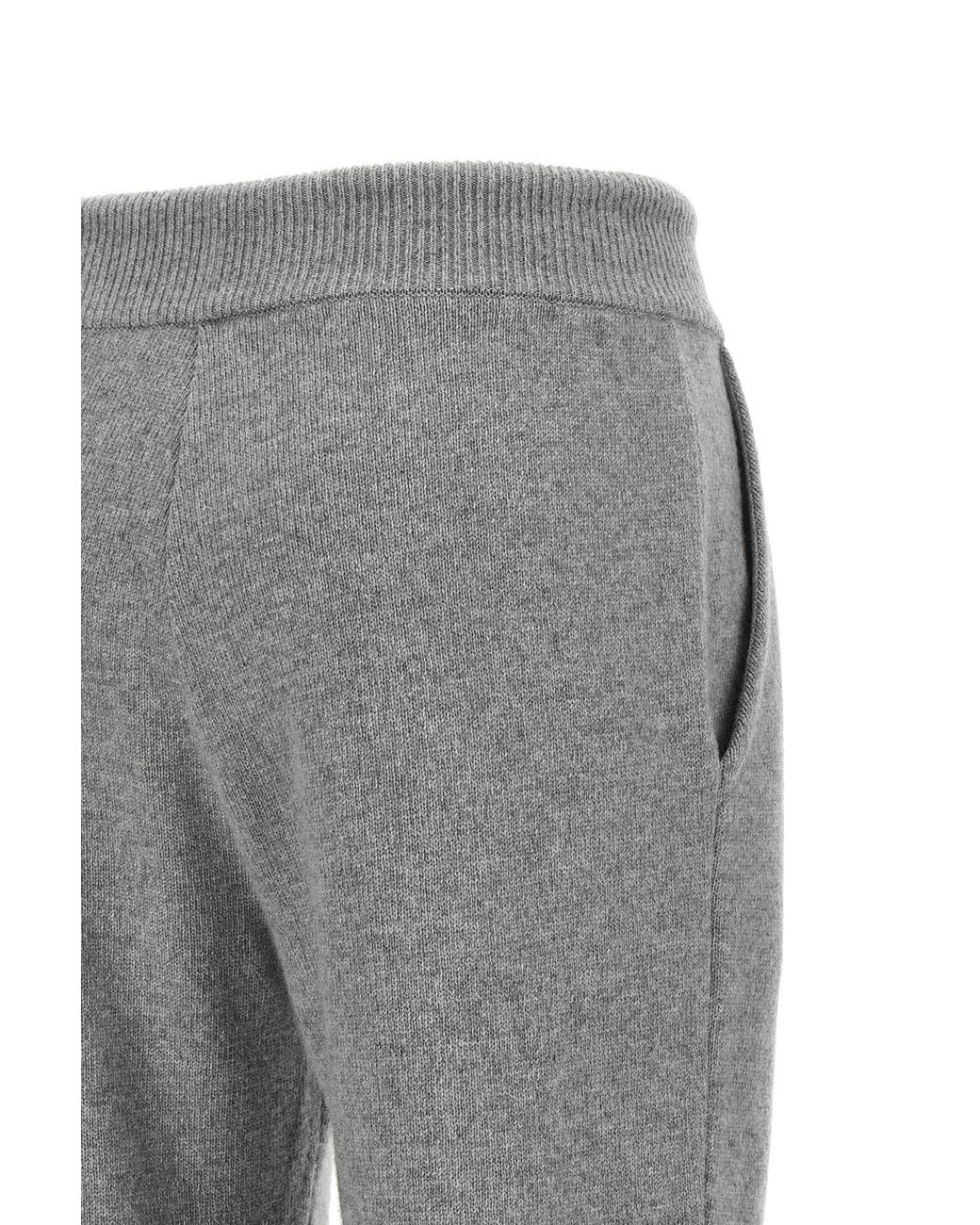 Balmain Gray Logo Plaque Drawstring Trousers