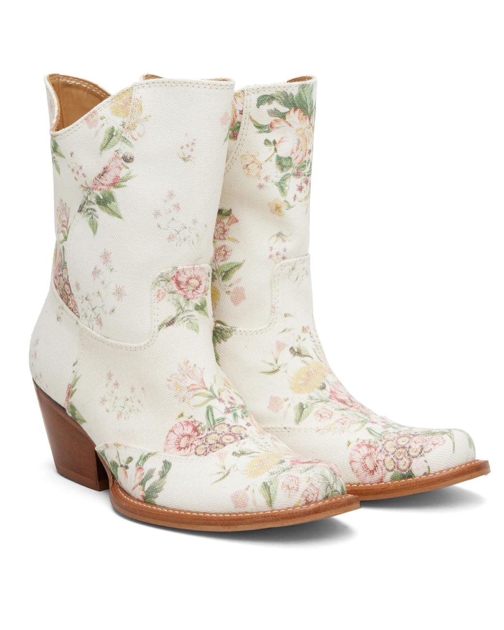 OPEN YY White Floral Pattern Boots
