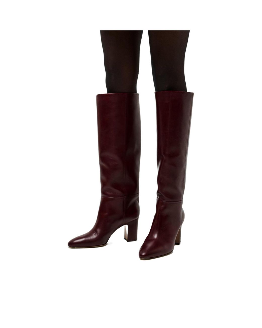 Paris Texas Red Solid Color Knee High Boots