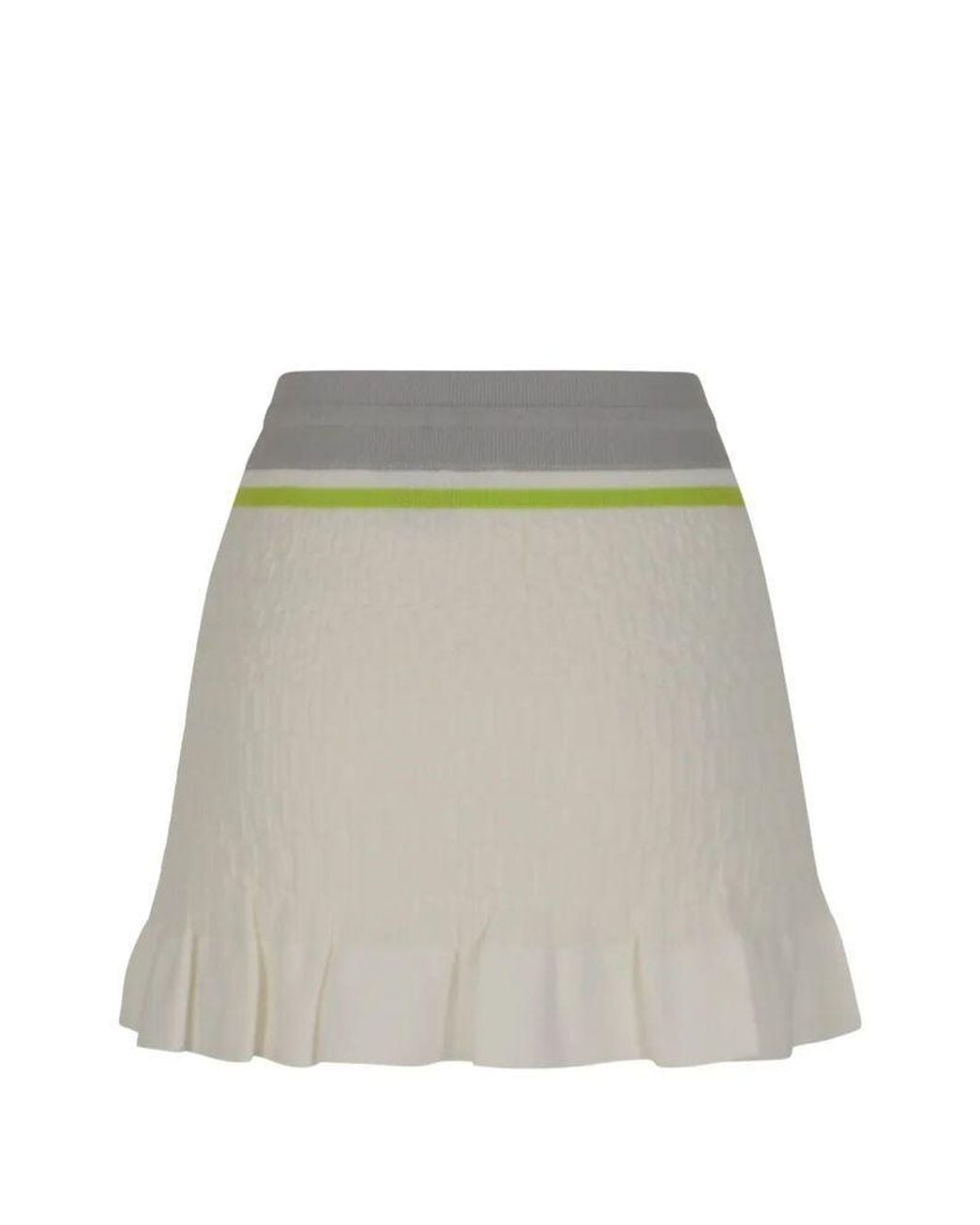 Casablanca White Drawstring Ruffled Mini Skirt