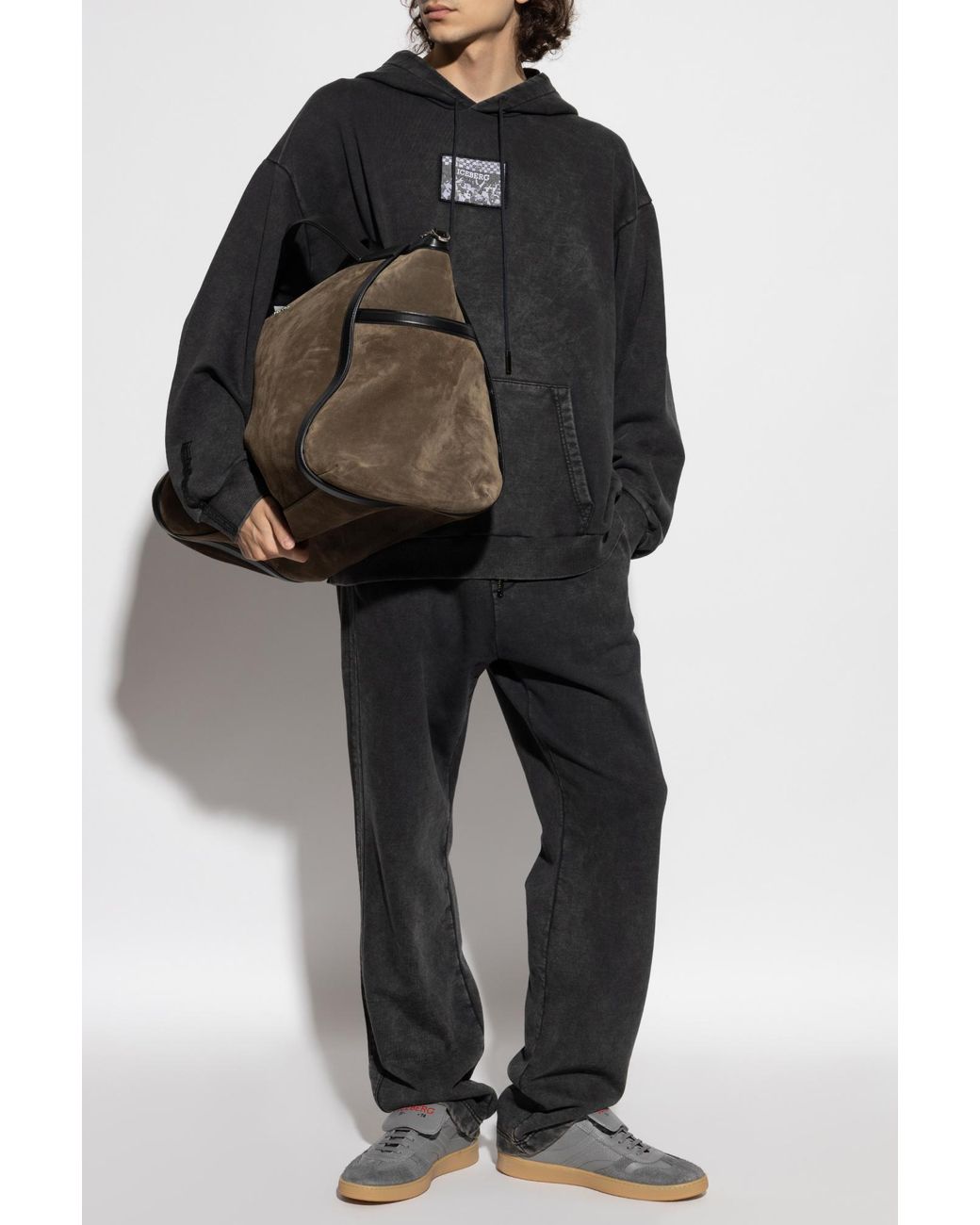 Iceberg Black Drawstring Straight-Leg Sweatpants for men