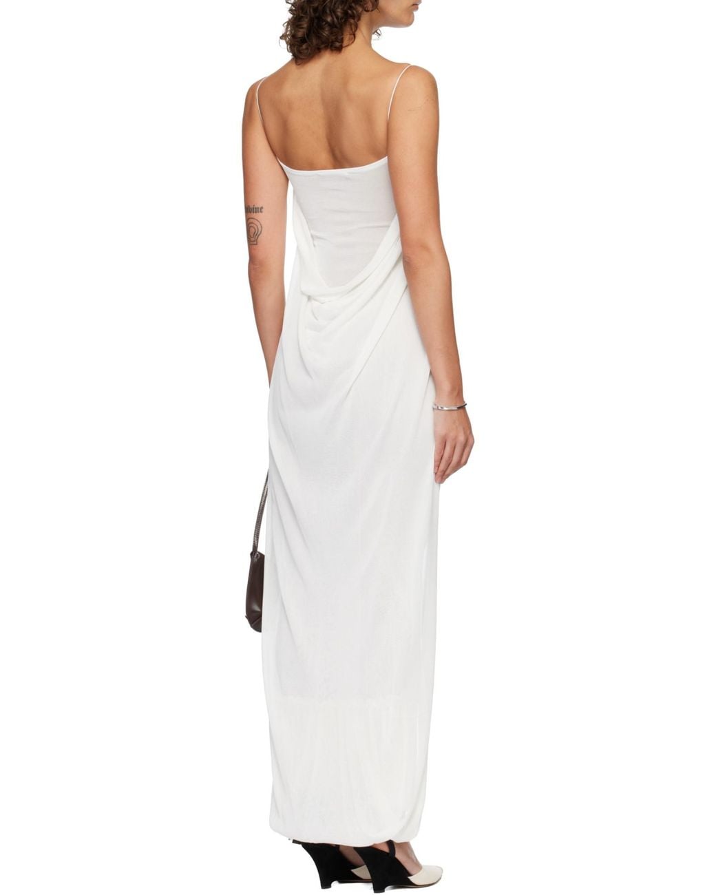 Jacquemus White The Plumetis Sleeveless Knitted Dress
