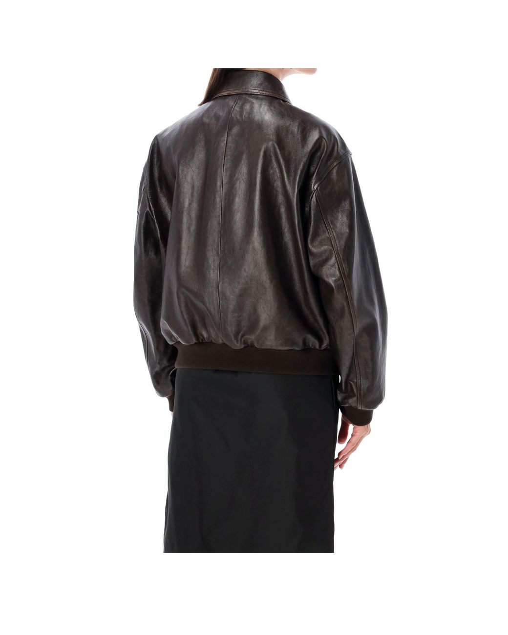 Prada Black Long-Sleeved Leather Jacket
