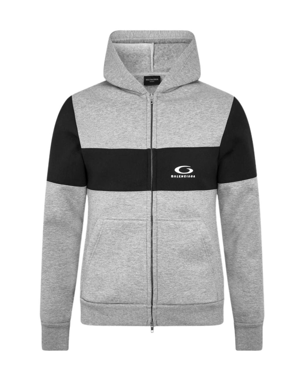 Balenciaga Gray Zip-Up Hoodie for men