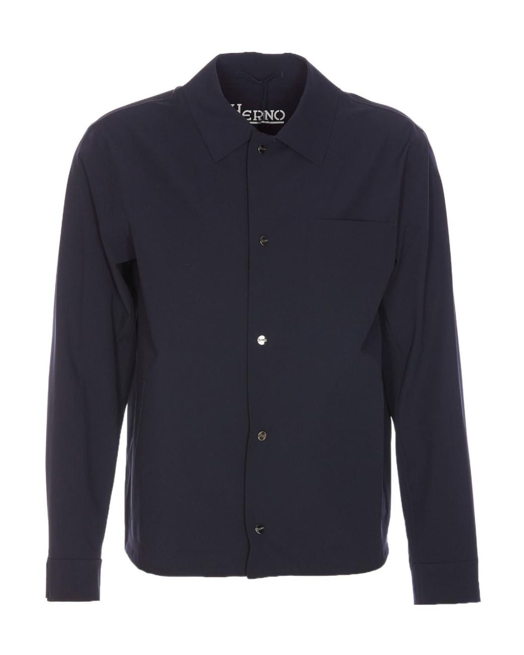 Herno Black Long-Sleeved Buttoned Shirt for men