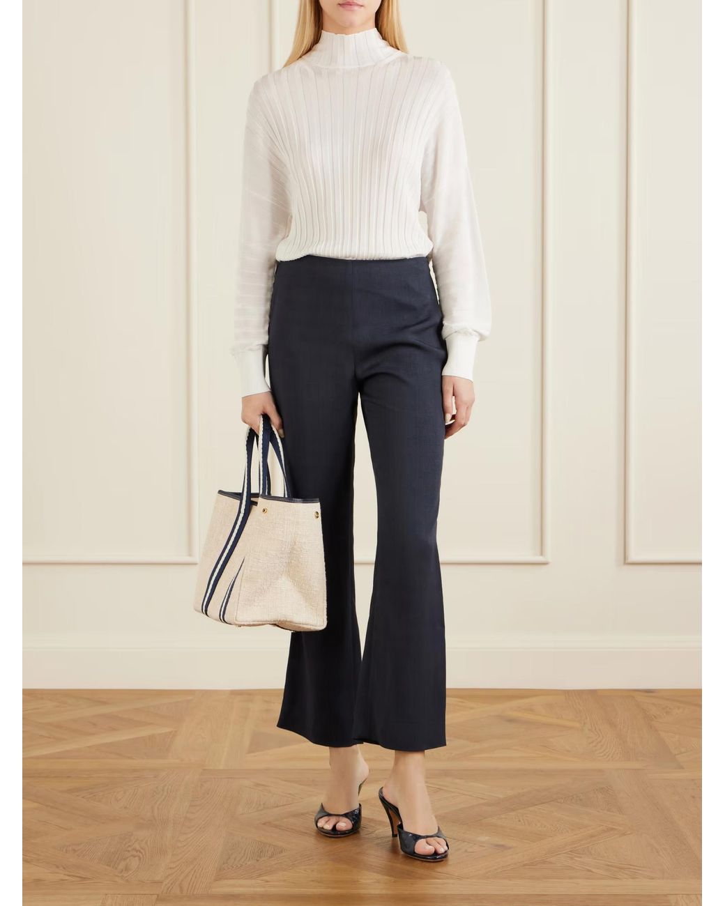 Rue de Verneuil Offwhite Woven Tote Bag
