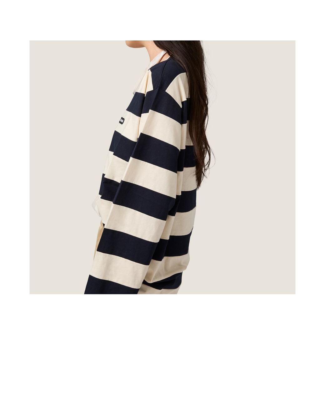 Miu Miu Blue Striped Jersey T-Shirt